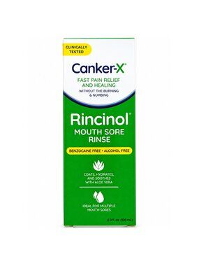 Canker-X Rincinol Mouth Sore Rinse 4 fl oz Alcohol-Free Aloe